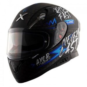 AXOR Apex Ride Fast Motorcycle Helmet - Matt Black Blue