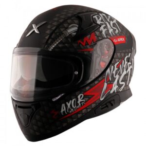 AXOR Apex Ride Fast Motorcycle Helmet - Matt Black Red