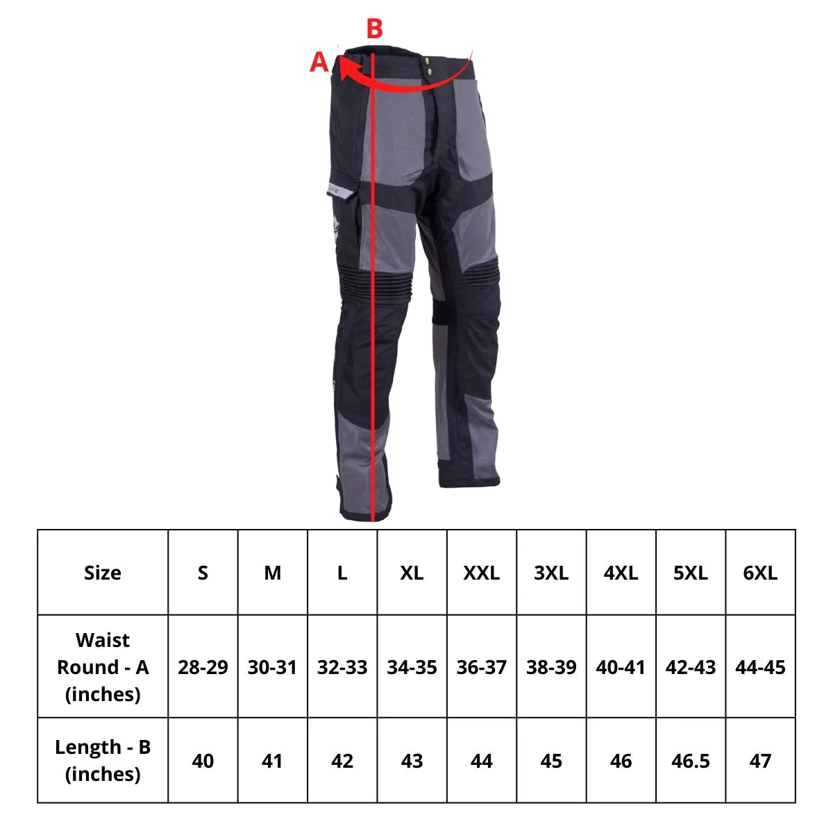 Size Charts for Riding Pants  Buy Riding Pants Online at Best Price from  Riders Junction