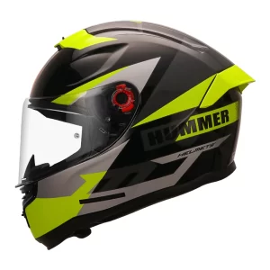 MT Helmet Hummer Quo Glossy Fluro Yellow Helmet for Men