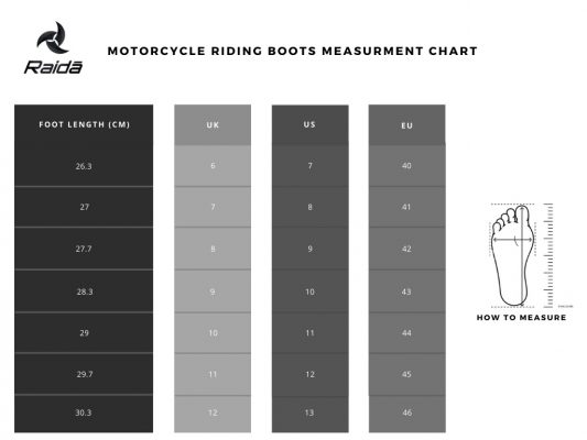 Size Charts for Riding Boots - Riders Junction