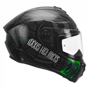 AXXIS Draken S Maori Devil Helmet - Glossy Green