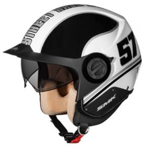 SMK Derby Grid Matt Black & Grey Helmet - MA126