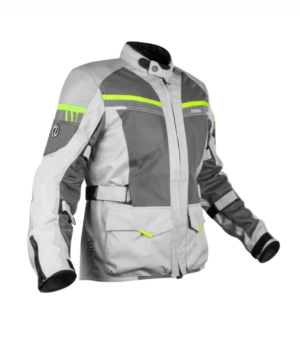 Stealth Air Pro Riding Jacket for 2 Wheelers - Light Grey - RYNOX