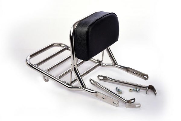 Bullet Backrest with Carrier Pipe in Stainless Steel