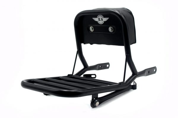 Bullet Backrest with Carrier in Stainless Steel Black Powder Coated - BS Auto Accessories