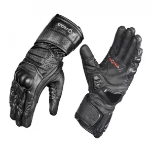 Korda Track Full Gauntlet Riding Gloves - Black