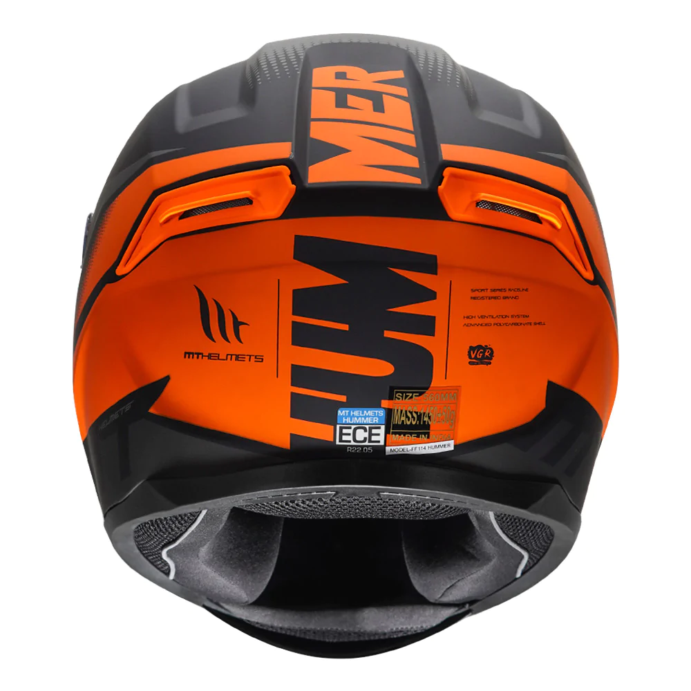 MT Hummer Neron Motorcycle Gloss Flo Orange Helmet