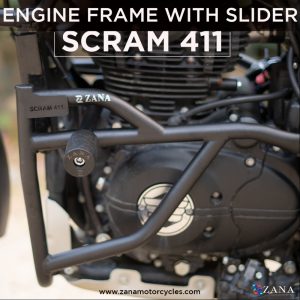 SCRAM 411 ENGINE FRAME WITH SLIDER BLACK