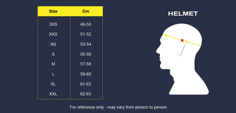 Korda Helmet Size Chart