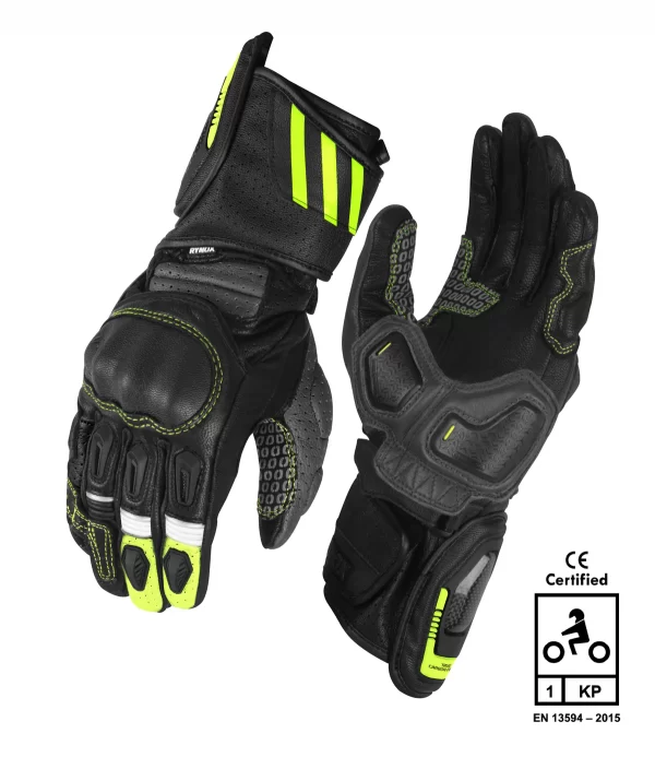 Rynox Storm Evo 3 Gloves - HiViz Green Black