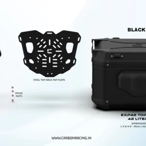 AdvenTOUR EXPLORER - Pro Top Box - 42 Liters with Universal Mounting Kit - Black