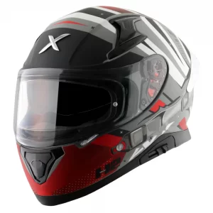 AXOR Apex Hex-2 Motorcycle Helmet - Dull Cool Grey Red