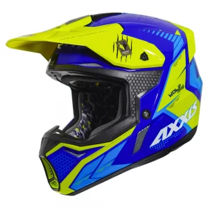 AXXIS Wolf Star Track Motocross Fluorescent Yellow Helmet