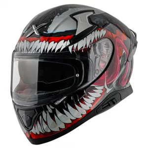 Axor Apex Marvel Venom Full-Face Helmet - Glossy Black Red