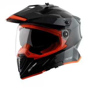 Axor X Cross Dual Visor Glossy Black Orange Helmet