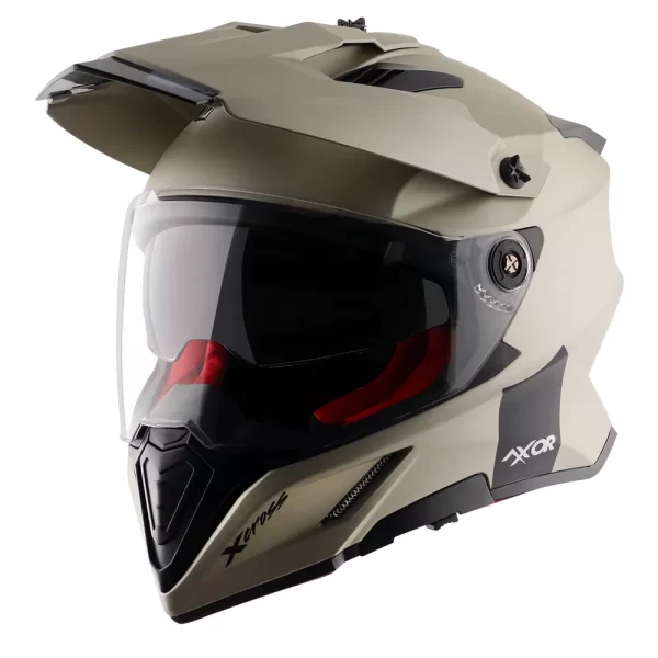 Axor X Cross Dual Visor Helmet - Glossy Nickel