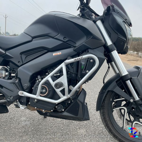 Bajaj Dominar 250/400(2019-2022) Silver Crash Guard with Slider Kustom - ZI-8142