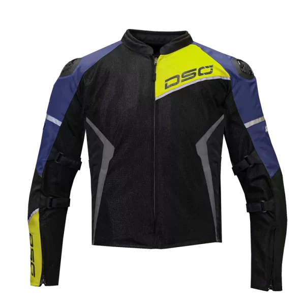 -0% DSG Apex Air-Flow Riding Jacket Racing Blue Grey Yellow Fluo