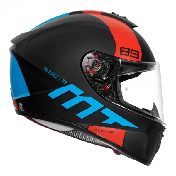 MT Blade 2SV 89 Matt Red and Blue Motorcycle Helmet