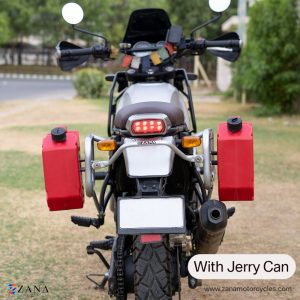 Silver Saddle Stay for Himalayan(2016-22) & Scram 411(2022) with Exhaust Shield with Jerry Can Mounting