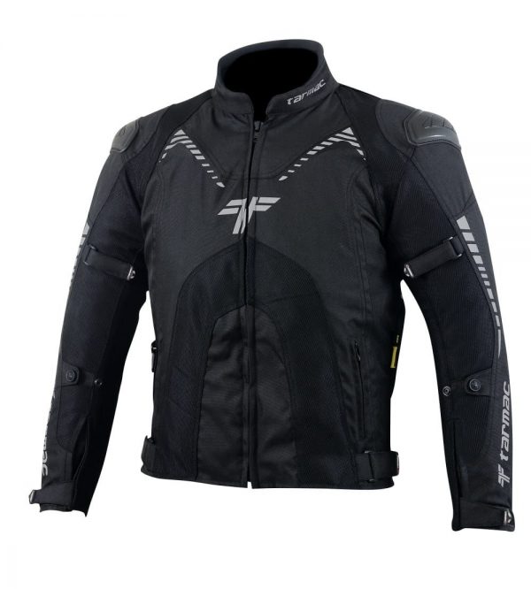 Tarmac Corsa Black Riding Jacket with SAFE TECH Protectors - LEVEL 2 for Shoulder, Elbows, Spine and LEVEL 1 for Chest