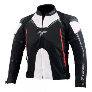 Tarmac Corsa Black/White/Red Level 2 Riding Jacket with PU Chest Protectors