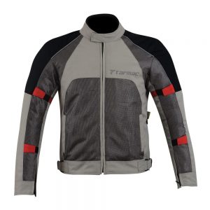 Tarmac Drifter II Grey-Black and Red Riding Jacket for Men - Level 2