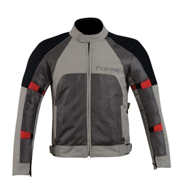 Tarmac Drifter II Grey-Black and Red Riding Jacket for Men - Level 2