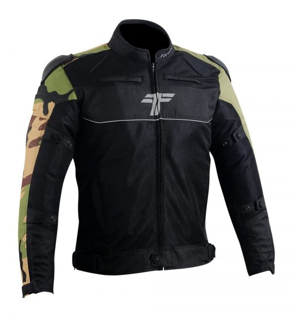 Tarmac One III Black/Army Camo/Olive Green Level 2 Riding Jacket with PU Chest Protectors