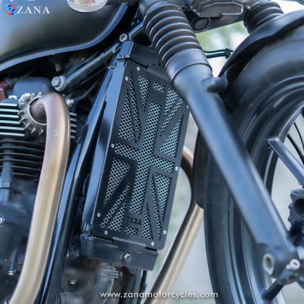 UK Flag Black Radiator Guard for Triumph Street Twin by ZANA-ZI-6021