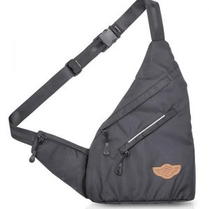 Wing Crossbody Charcoal Black Sling Bag for Travel, Biking, Hiking, Trekking and Everyday Use by Guardian Gears