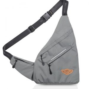 Wing Crossbody Grey Sling Bag for Travel, Biking, Hiking, Trekking and Everyday Use by Guardian Gears