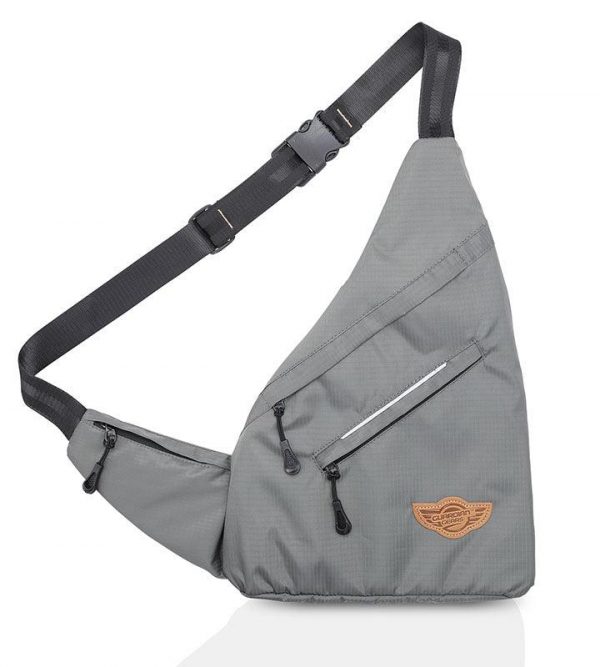 Wing Crossbody Grey Sling Bag for Travel, Biking, Hiking, Trekking and Everyday Use by Guardian Gears