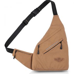 Wing Crossbody Khaki Sling Bag for Travel, Biking, Hiking, Trekking and Everyday Use by Guardian Gears