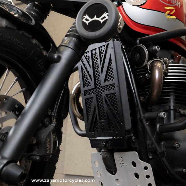 ZANA Radiator Grill UK Flag for Triumph Street Scrambler-(Black) - ZP-040