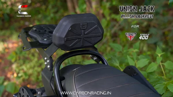 "Union Jack" Backrest for Triumph Speed 400 - Carbon Racing