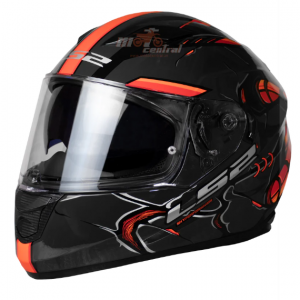 LS2 Stream Evo M Size Helmet Glossy Zuko Black Hi Viz Orange-FF320