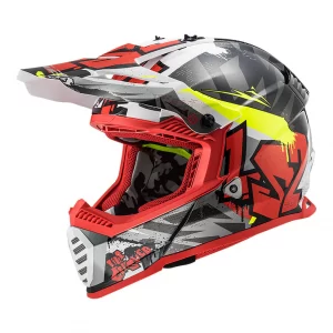 LS2 Fast Evo Crusher Helmet Matt Black Red-MX437