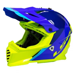 LS2 Fast Evo Launch M Size Blue Hi-Viz Helmet-MX437