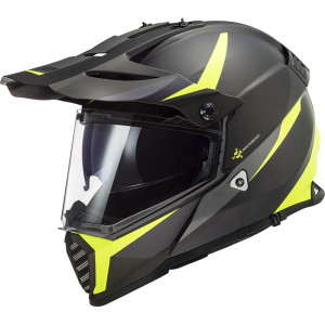 LS2 Pioneer Evo Router XL Size Helmet-Matt Black Yellow-MX436