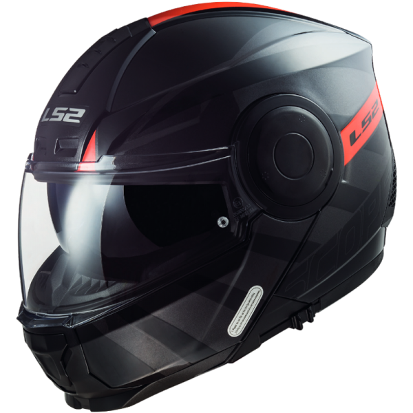 LS2 Scope HAMR Helmet-Glossy Black Titanium Red