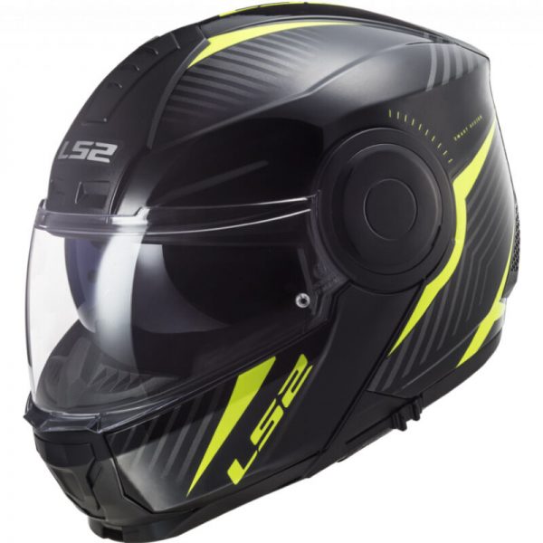 LS2 Scope Skid Helmet Black H-V Yellow-FF902