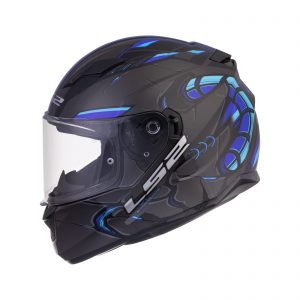 LS2 Stream Evo 2XL Helmet Zuko Matt Black Blue with Pinlock FF320