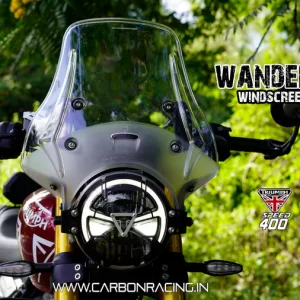 "WANDERER" Premium Touring Clear Windshield for Triumph Speed 400 - Carbon Racing