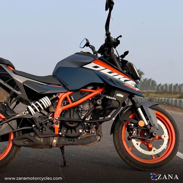 KTM Duke 390 Gen 3 Crash Guard with slider Black 1