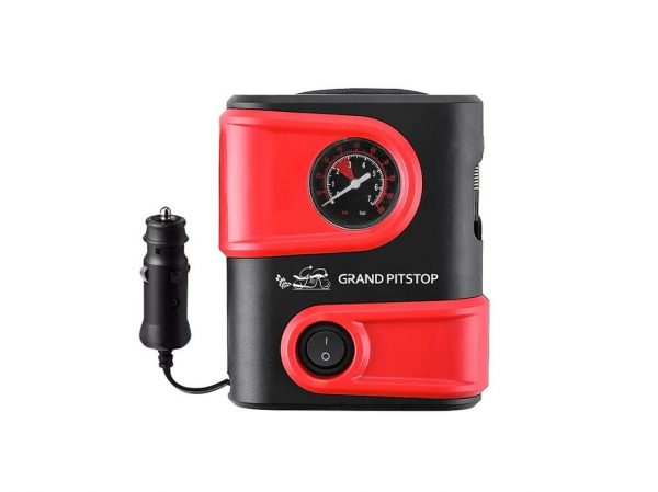 Electric Tire Inflator Air Compressor Pump for Car, Motorcycle, Balls and Mattresses - Red