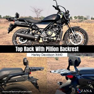 Zana Top Rack with plate & Pillion Back Rest for Harley Davidson 440 x ZI-8484