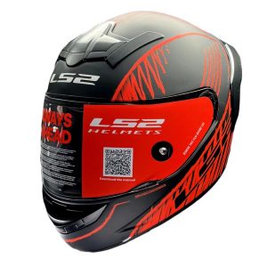 LS2 Helmets Rookie Writed Matt Black Red - Ff352
