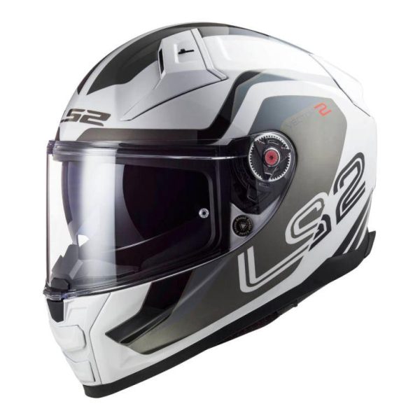 LS2 FF811 Vector Ii Metric Gloss White Titan Silver Helmet